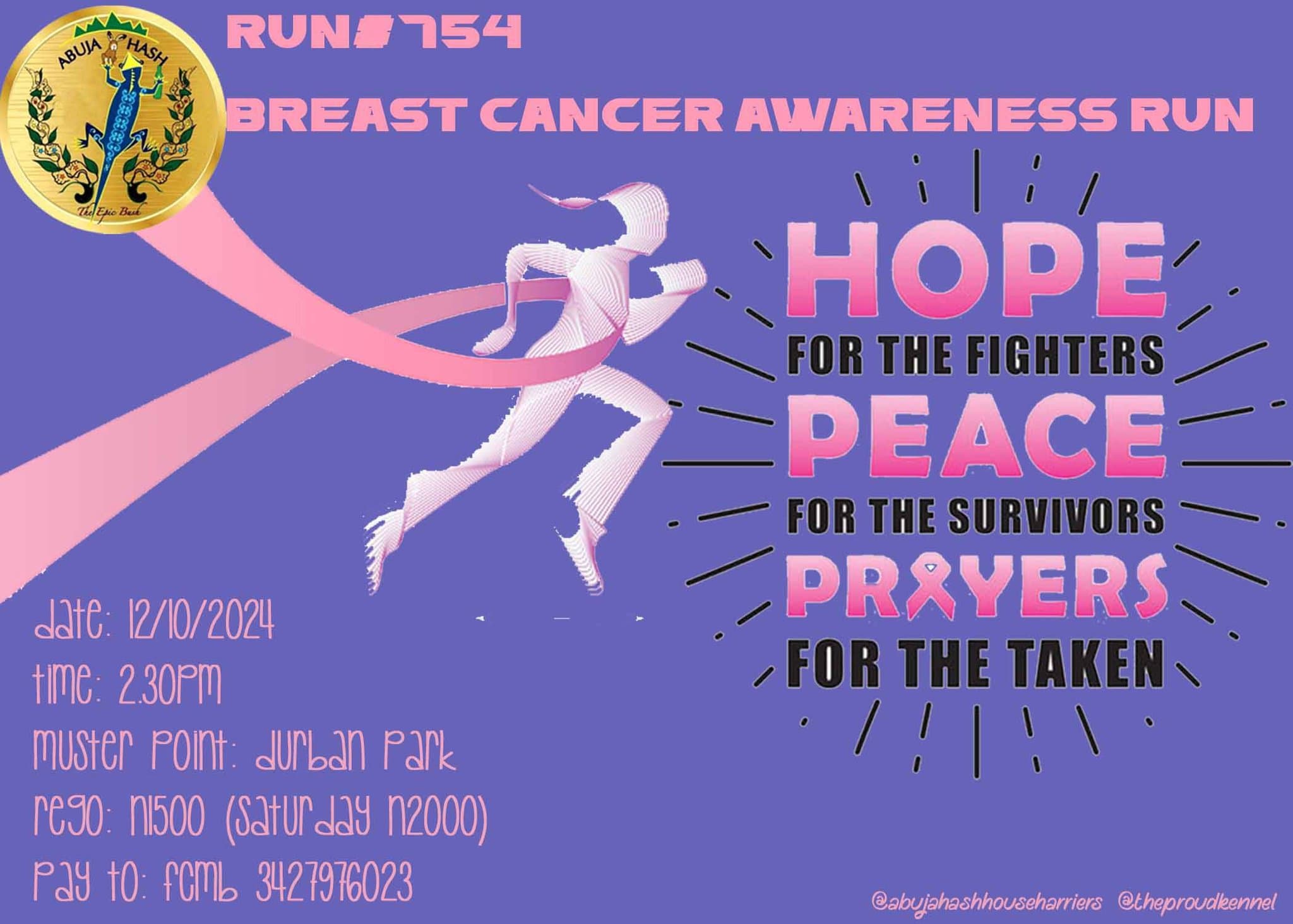 Breast Cancer Awareness Run flyer